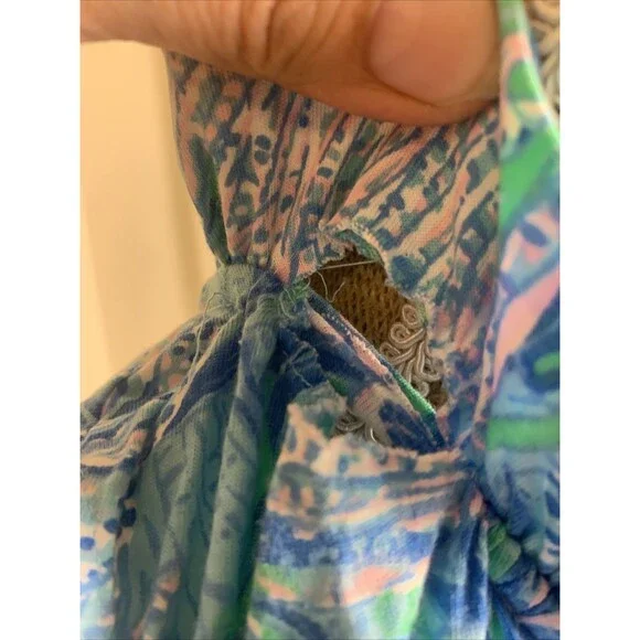 Lily Pulitzer Malone Maxi Dress Las Olas Aqua Small Vacation Resort Beach **flaw - Picture 6 of 11